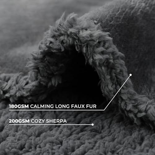Luciphia Waterproof Bed Blanket Washable, Soft Sherpa Fleece Puppy Reversible - Image 2