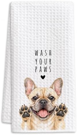Frenchie Kitchen Towel, Hand Towel, French Bulldog Gifts by Buildinest
