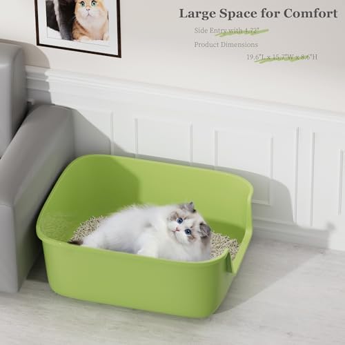 Vealind Large Cat Litter Box High Sided Entry Cat Litter Pan 50 x 40 x 22 CM - Image 4