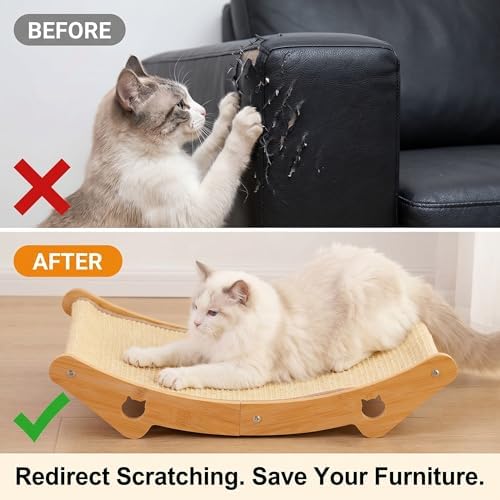 Cat Scratcher & Scratching Lounge, 3-in-1 Sisal Bed & Hammock - Image 6