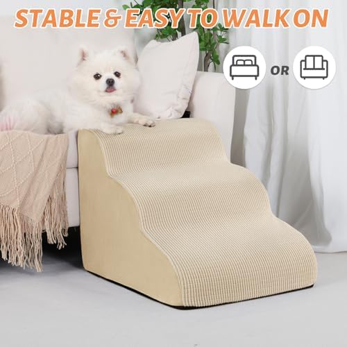 Aodisman Dog Stairs for Small Dogs and Cats, 3-Step Pet Ramp for Couch - Image 2