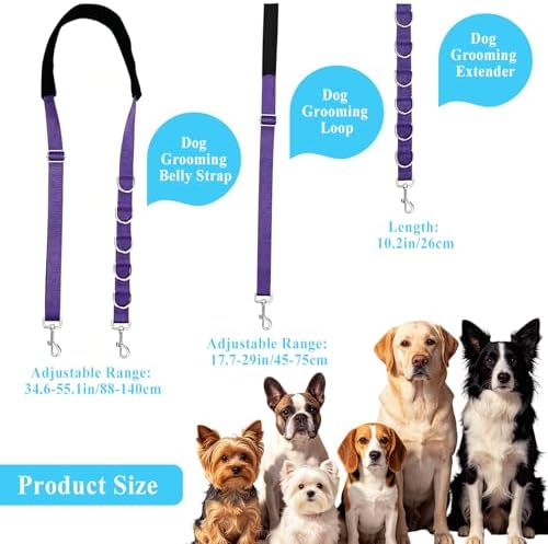 Dog Grooming Belly Strap Belly Band & Loop 3 Sets Adjustable Dogs Groomer - Image 2