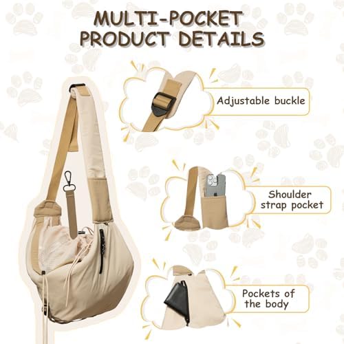Dog Carrier Sling for Small Dogs/Cats Up to 15 lbs - Image 3