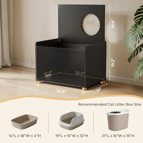 Amunrbrek Top Entry Litter Box Enclosure, Flip Top - Image 5