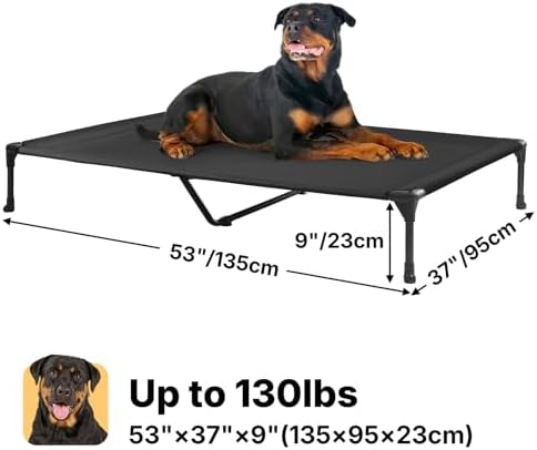 Veehoo Outdoor Elevated Dog Bed Large Sized Dogs, Cooling Raised Dog Cots - Image 6