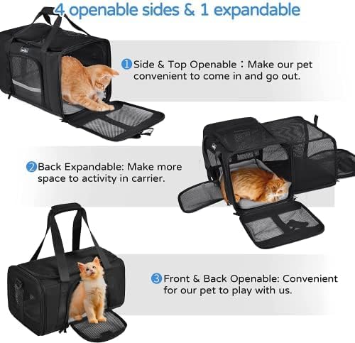 Wakytu Dog Carriers for Small Dogs, Cat Carrier Travel, Expandable, Collapsible - Image 6