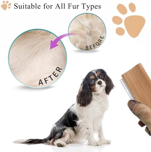 Wooden Deshedding Brush for Dogs, Cats & Horses, Deshedding Grooming Tool Curry - Image 5