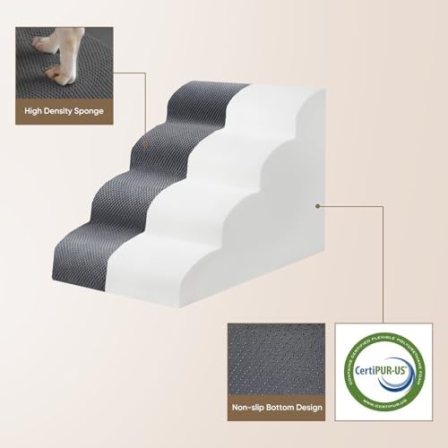 PAWSCRAT 2-Step Pet Stairs for High Beds & Sofas, 11.8''H Dog Stairs - Image 5