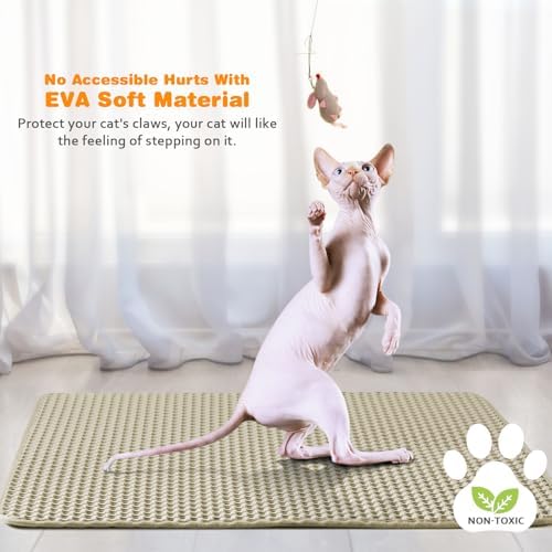 Cat Litter Mat 22"x30", Double Layer EVA litterbox Mat - Image 6