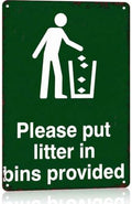 12 X 8in Aluminum Please Put Litter In Bins Provided Metal Sign by Unknown