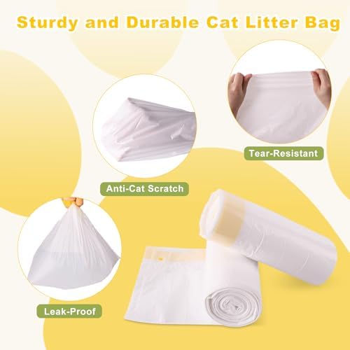 Litter Box Liners 20 Count, 29.5" x 12.6" Medium 3MIL Thicken Cat Litter Bags - Image 3