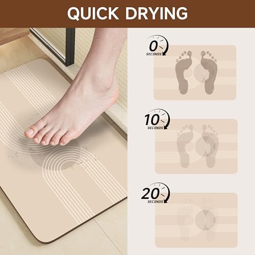 Ultra Thin Bath Mat 32"x20", Absorbent Quick Dry Washable Bath Rug - Image 3