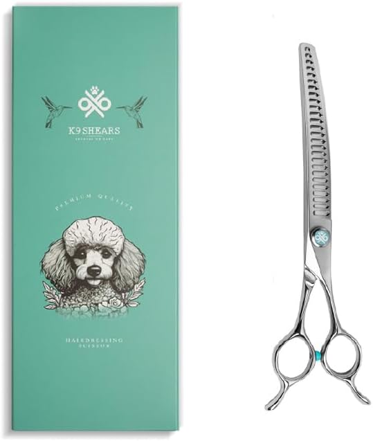 7.5” Curved Dog Grooming Chunker Scissors – 26 Teeth, VG10 Japanese Steel by K9Shears