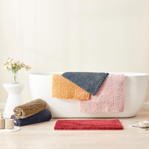 CozeCube Mustard Yellow 32"x20" Shaggy Non Slip Soft Washable Bath Mat - Image 7