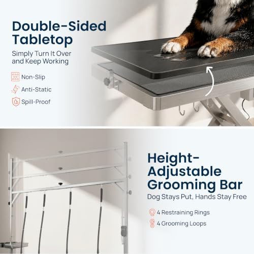 KANIS 60" Professional Electric Dog Grooming Table, 304 Steel, Heavy Duty - Image 3