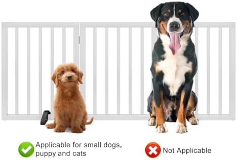 Dog Gates for The House Freestanding Foldable Pet Gates for Doorways 3 Panels - Image 6