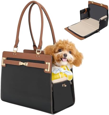 2-in-1 Stylish Dog Purse Carrier Soft-Sided Carriers Travel Tote Bag by Minsong