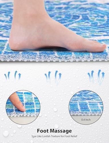 Square Shower Mat, Yonala 24 x 24 Inch Stylish Non Slip Shower Mats - Image 4
