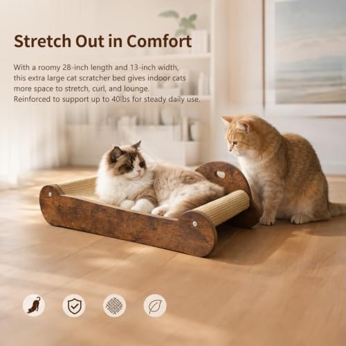 28 in Sisal Cat Scratcher Bed for Large Indoor Cats - Image 4