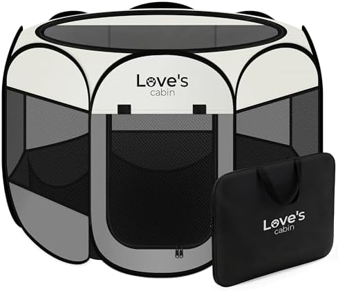 Love's cabin Pet Puppy Dog Playpen, Medium Dog Tent Crates Cage Indoor/Outdoor by Lovescabin