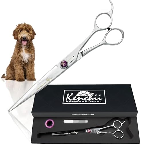 Kenchii Scorpion Dog Grooming Scissors 8in Straight, Micro-Serrated by Kenchii