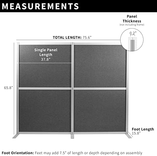 VIVO Dark Gray Freestanding 76 x 66 inch Privacy Panel - Image 3