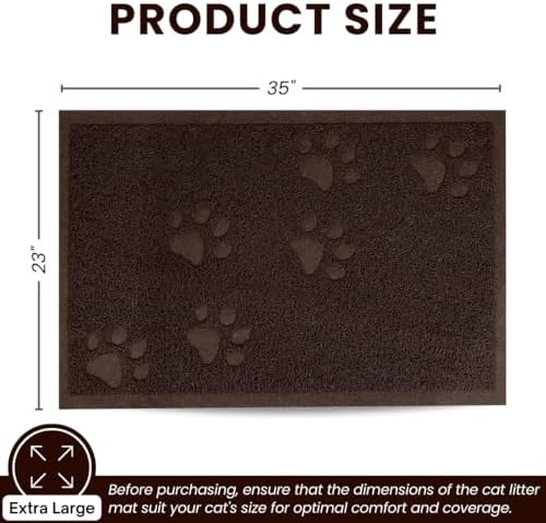 Andalus Extra Large Cat Litter Mat, Non-Slip & Easy to Clean Cat Litter Box Mat - Image 3