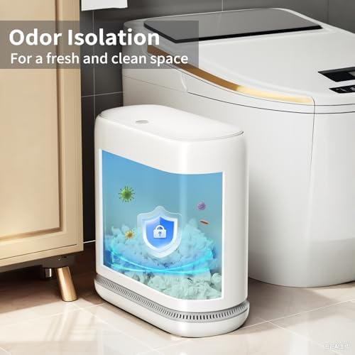 Bathroom Trash Can with Lid, 3 Gallon Small Slim Garbage Bin with - Image 6