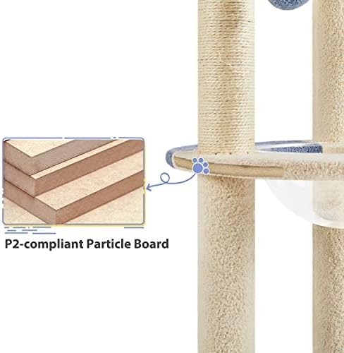 Topeakmart 35in Cat Tree Cat Tower Furniture w/Dangling Ball Platform Perch and - Image 7
