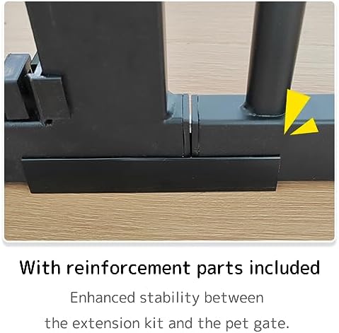 Lumizone 55.12" Extra Tall Pet Gate Extension Kit 8.27" Wide Black - Image 4