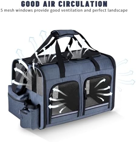 Cat Carrier for 2 Cats, Double Cat and Dual Dog Carrier Cabin for Two Pets - Image 4