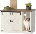Hzuaneri Cat Litter Box Enclosure, Hidden Litter Box Cabinet Furniture by Hzuaneri