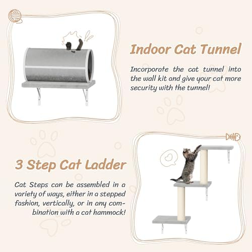 NUNU LAB 14-in-1 Cat Wall Shelves, Wall-Mounted Cat Climber Set - Image 4