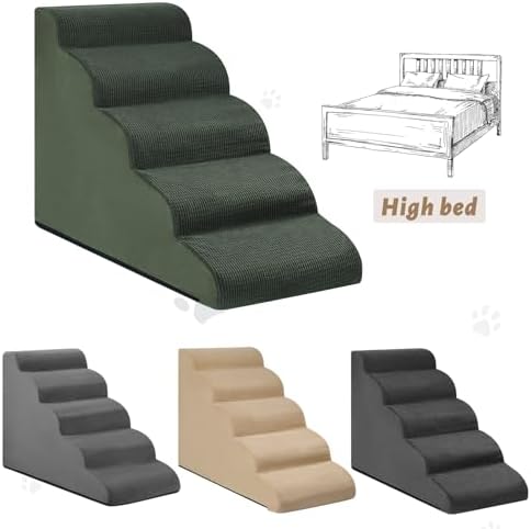 Aodisman Dog Stairs for High Bed, 5-Step Pet Ramp for Small Dogs and Cats - Image 2
