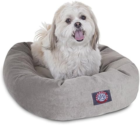 Majestic Pet 24 Inch Micro Velvet Calming Dog Bed Washable – Cozy Soft Round by MajesticPet