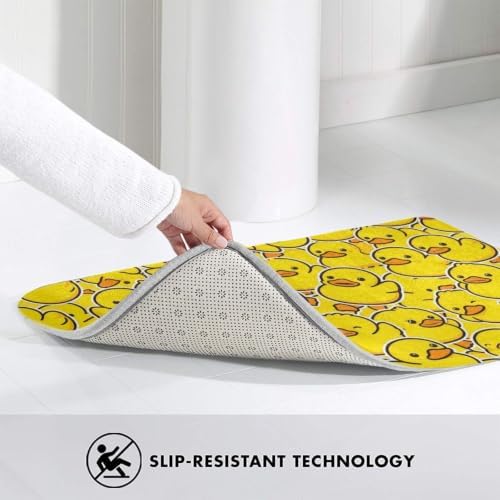 Cute Rubber Ducks Bath Mat Non-Slip Soft Microfiber Bathroom Rugs Washable - Image 4
