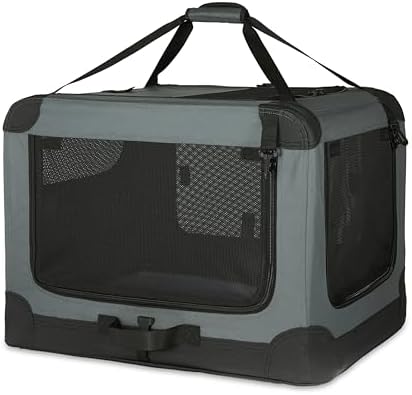 Amazon Basics 4-Door Portable Folding Soft Dog Crate, Collapsible Travel Kennel by AmazonBasics