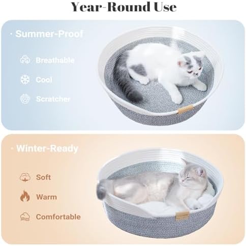 CHEERHOME PETS Handwoven Cat Basket Bed Cooling - Image 2