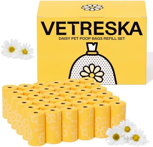 VETRESKA Daisy Scented Dog Poop Bags, Leak-proof by VETRESKA