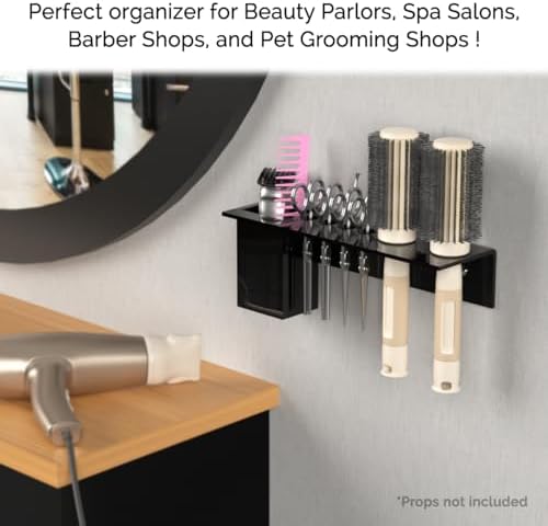 Black Acrylic Brush Organizer Hanging Display 6 Holes - Image 2