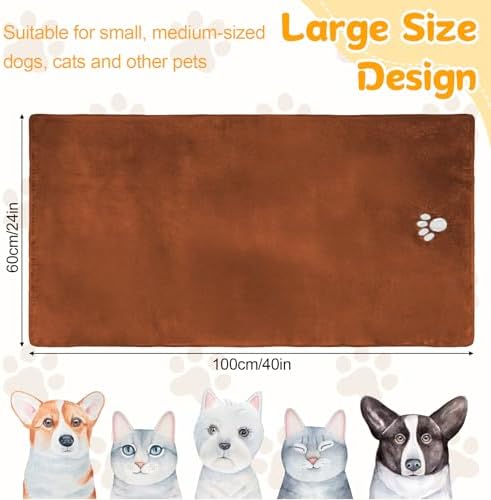 40 x 24 Inch Dog Towels for Drying Dogs, Absorbent Microfiber Dog Towel - Image 2