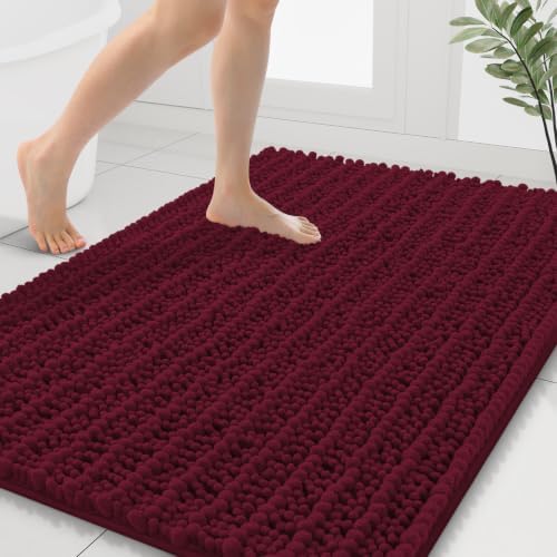 Smiry Bathroom Rugs 40X32, Extra Soft Rubber Backing Chenille Bath Mats by Smiry