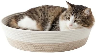 Kitty City Woven Cat Bed with Removable Washable Cushion, Cozy Braided Rope by KittyCity