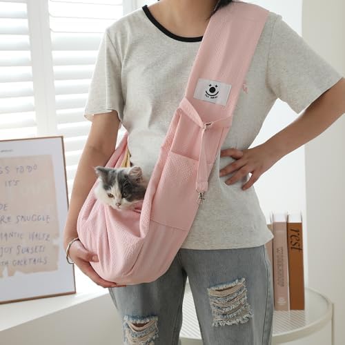 FORHER Pet cat Sling Carrier, Cat Travel Bag, Pet Soft Pouch and Tote Design - Image 2