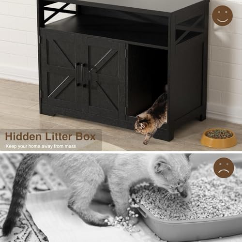 Halitaa Cat Litter Box Enclosure, Hidden Litter Box Furniture - Image 7
