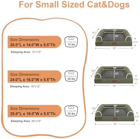 NANUYA Orthopedic Dog Bed for Small Dogs, 20 x 14 Inch, Dark Green - Image 6