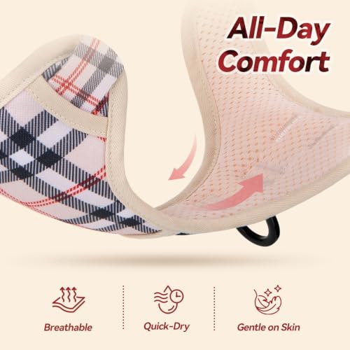 PoyPet Plaid Dog Harness Medium, No Pull Vest - Image 7
