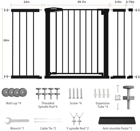 Mumeasy 36" Extra Tall Baby Gate - Image 2