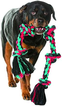 Mammoth Flossy Chews Multi Color 5 Knot Rope Tug – Premium Cotton-Poly Tug Toy - Image 3