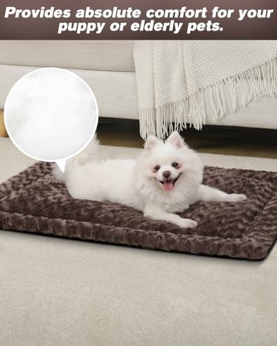 Exsnugy Washable Dog Bed Mat Large Size Fluffy Pet Crate Pad 42x28 XL - Image 3
